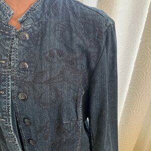 Coldwater Creek Women's Embroidered Denim Jacket